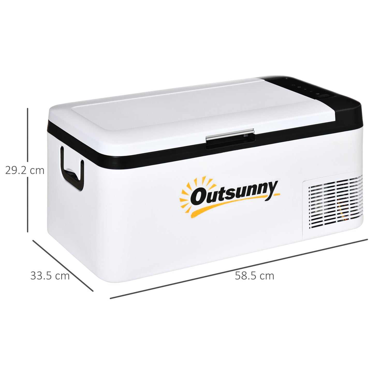 12V Portable Car Refrigerator w/ Inner LED Light Indoor Outdoor, 18L Outsunny