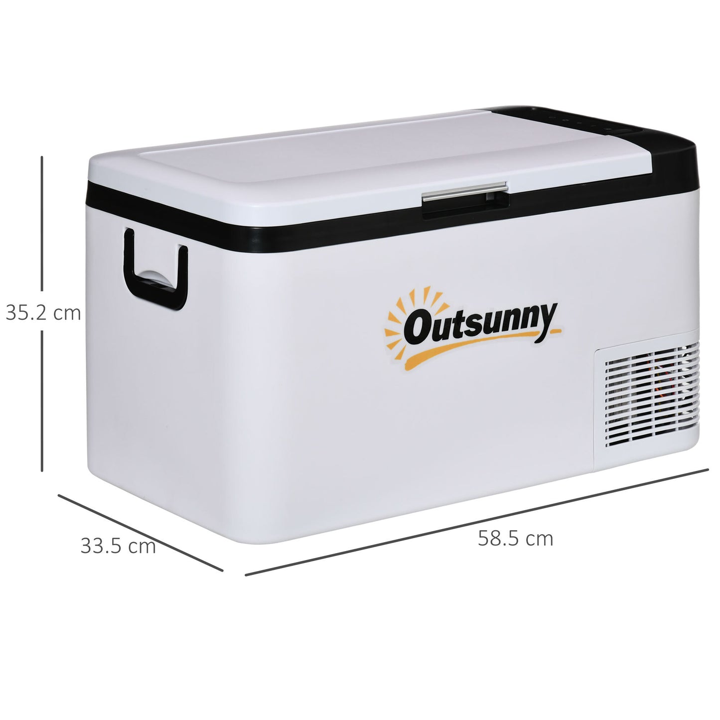 12V Portable Car Refrigerator w/ Inner LED Light Indoor Outdoor, 25L Outsunny