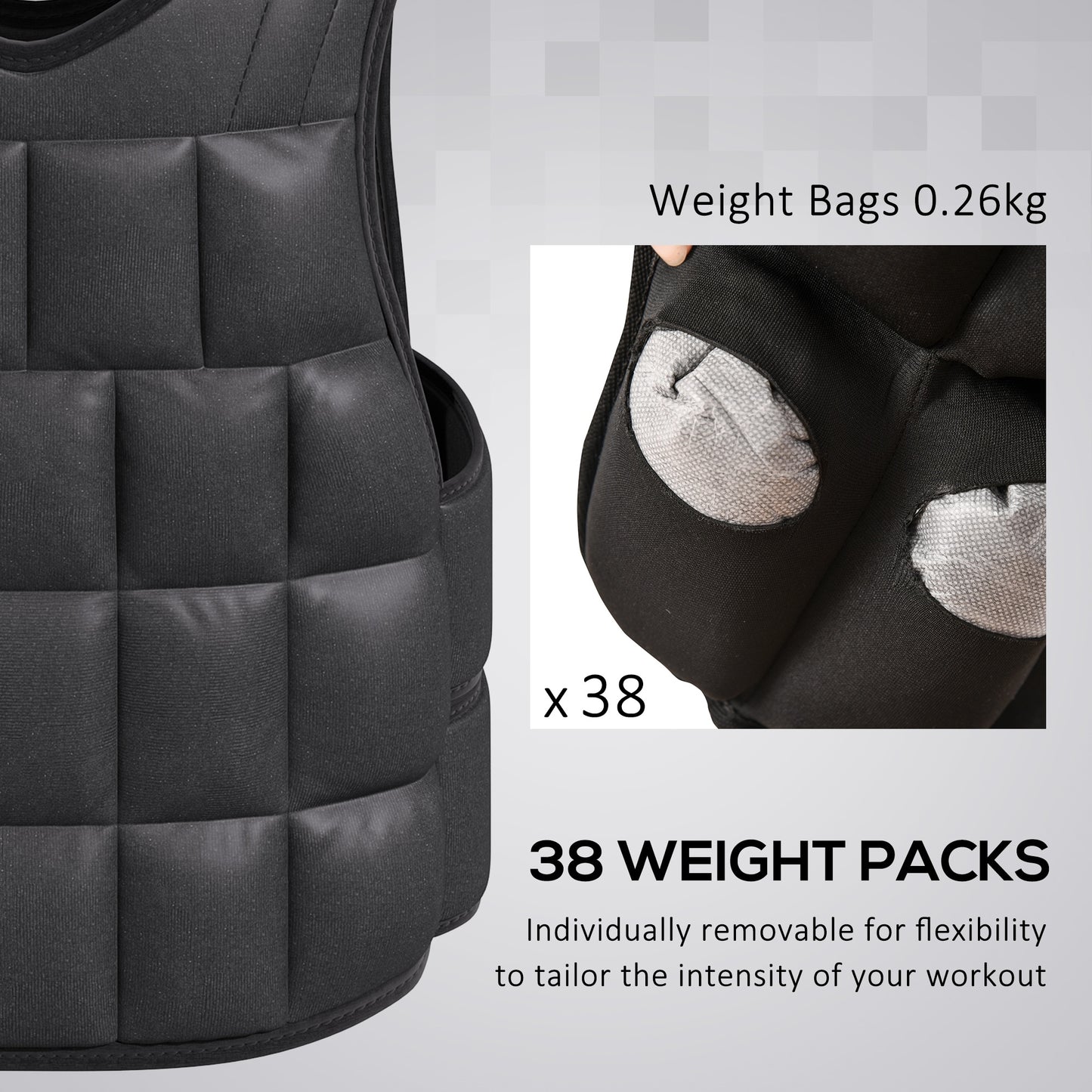 20KGS Adjustable Weight Vest Running Gym Training Weight Loss HOMCOM