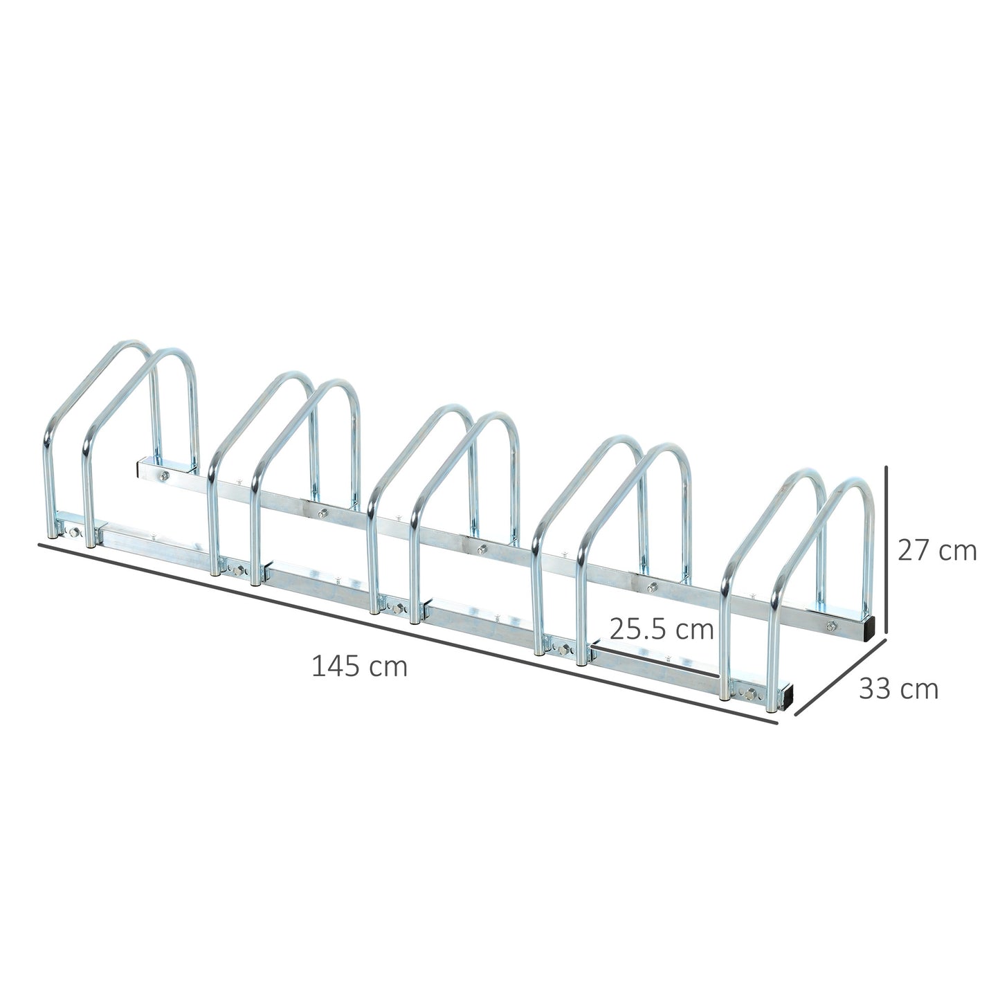 5 Bike Parking Rack Locking Storage Stand Holder Floor Wall Mount HOMCOM