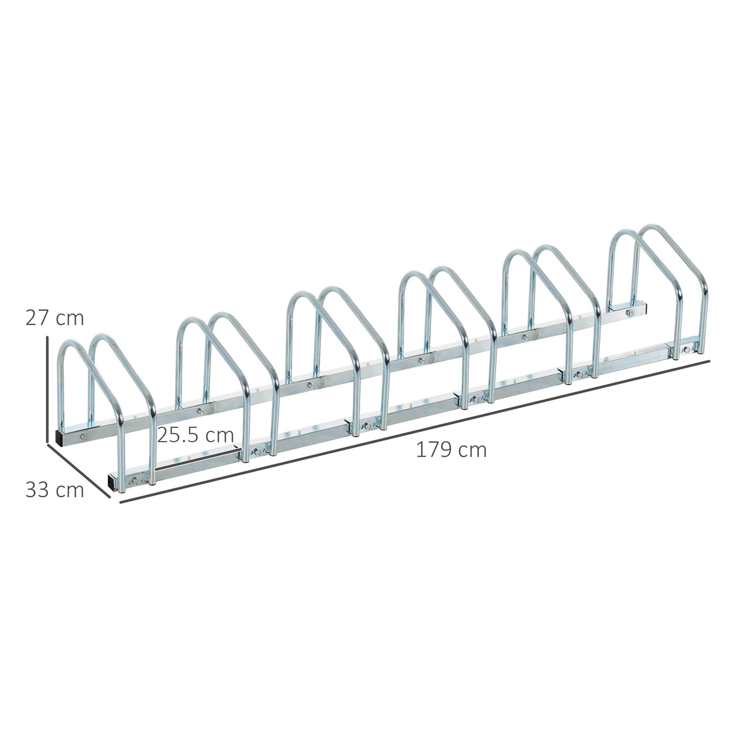 6 Bike Parking Rack Locking Storage Stand Holder Floor Wall Mount  HOMCOM