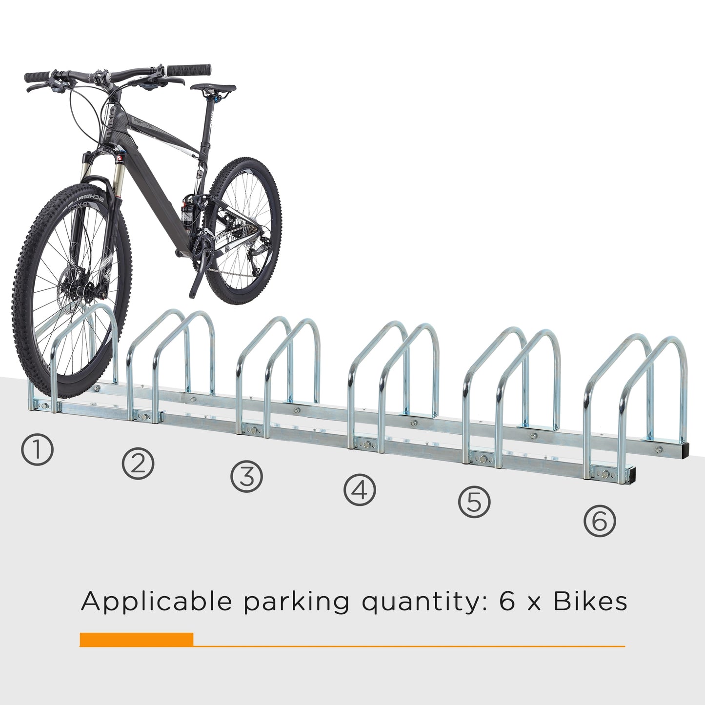 6 Bike Parking Rack Locking Storage Stand Holder Floor Wall Mount  HOMCOM