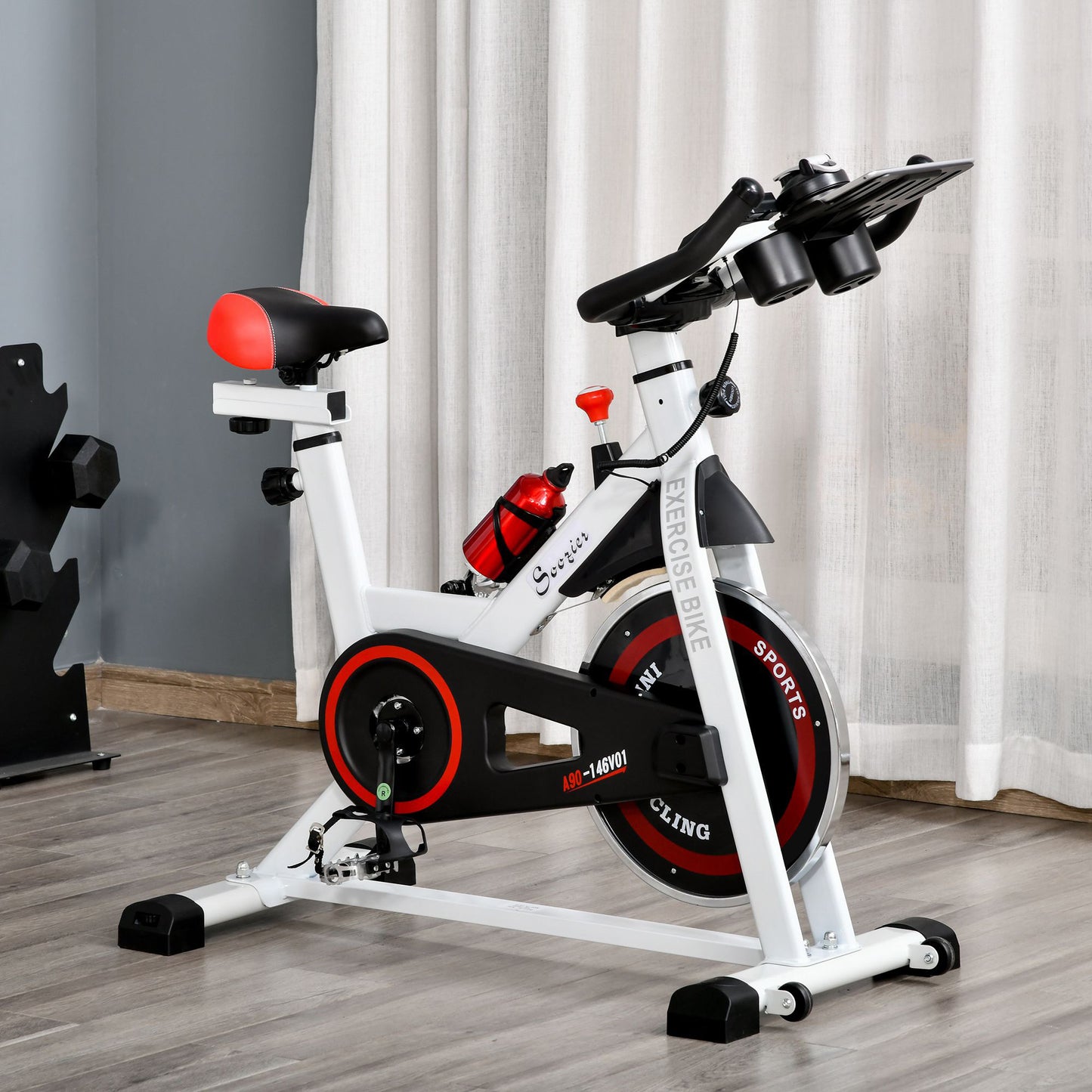 8kg Flywheel Exercise Bike w/ Adjustable Height/Resistance LCD Monitor HOMCOM