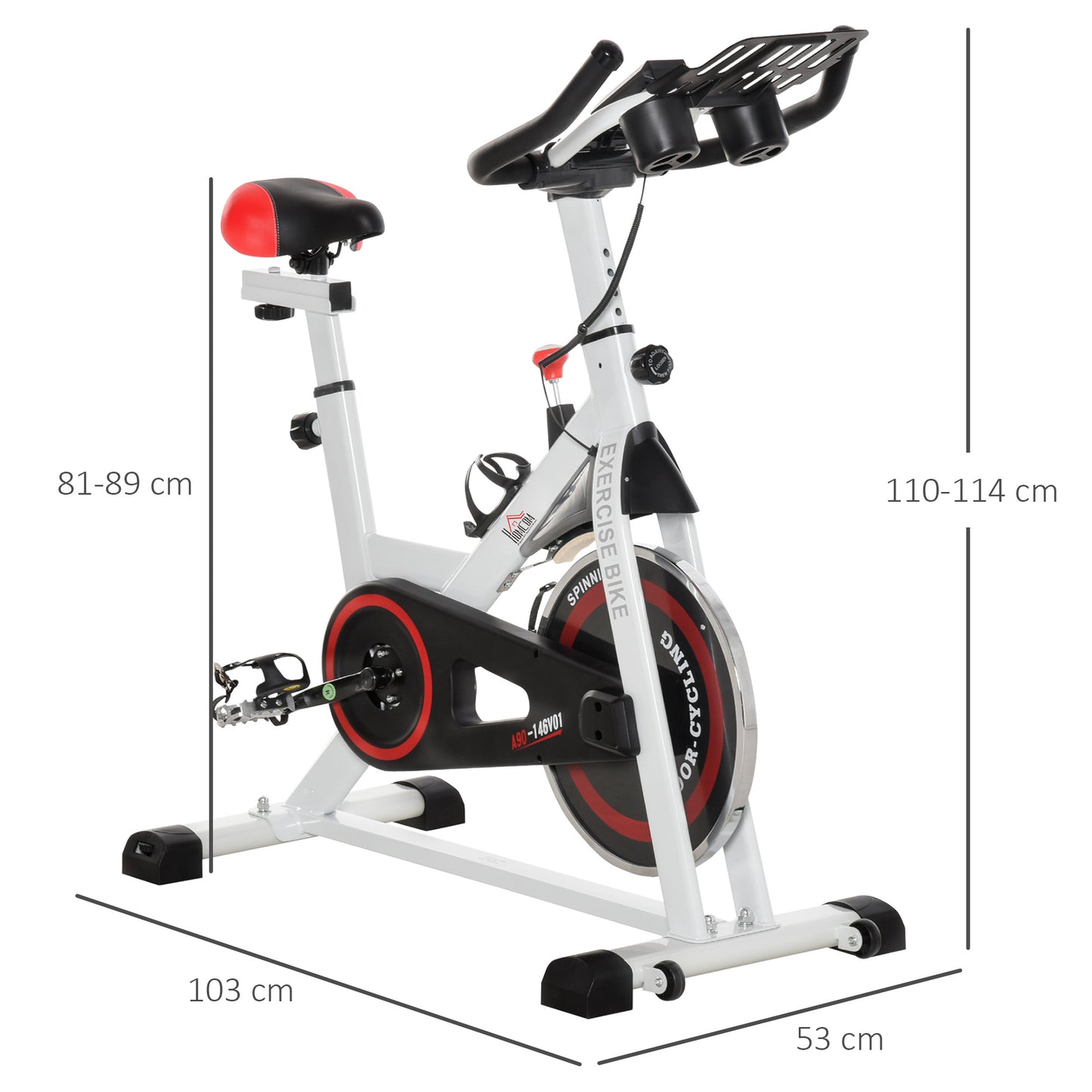 8kg Flywheel Exercise Bike w/ Adjustable Height/Resistance LCD Monitor HOMCOM