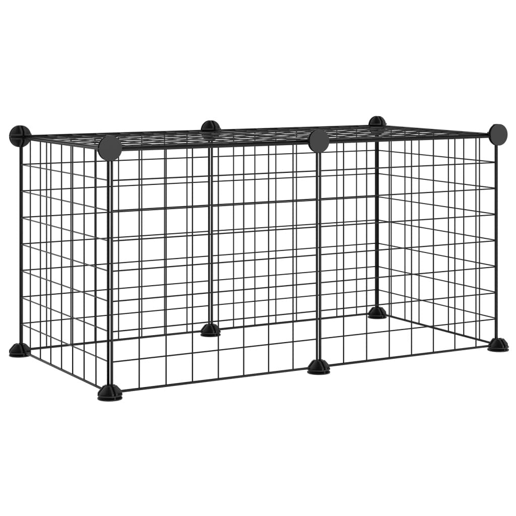 8-Panel Pet Cage Black 35x35 cm Steel