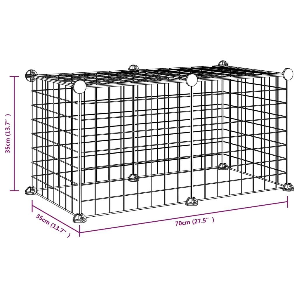 8-Panel Pet Cage Black 35x35 cm Steel