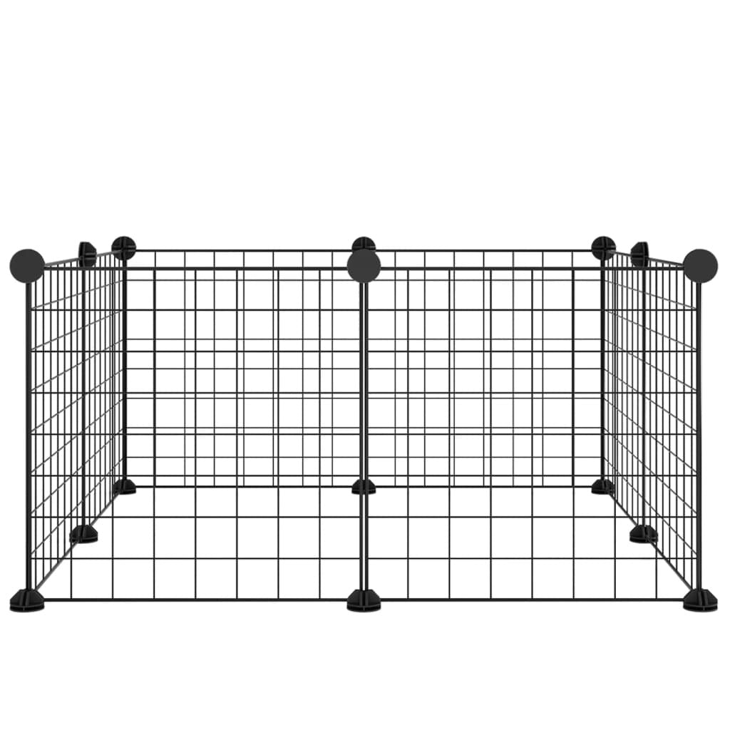 8-Panel Pet Cage Black 35x35 cm Steel