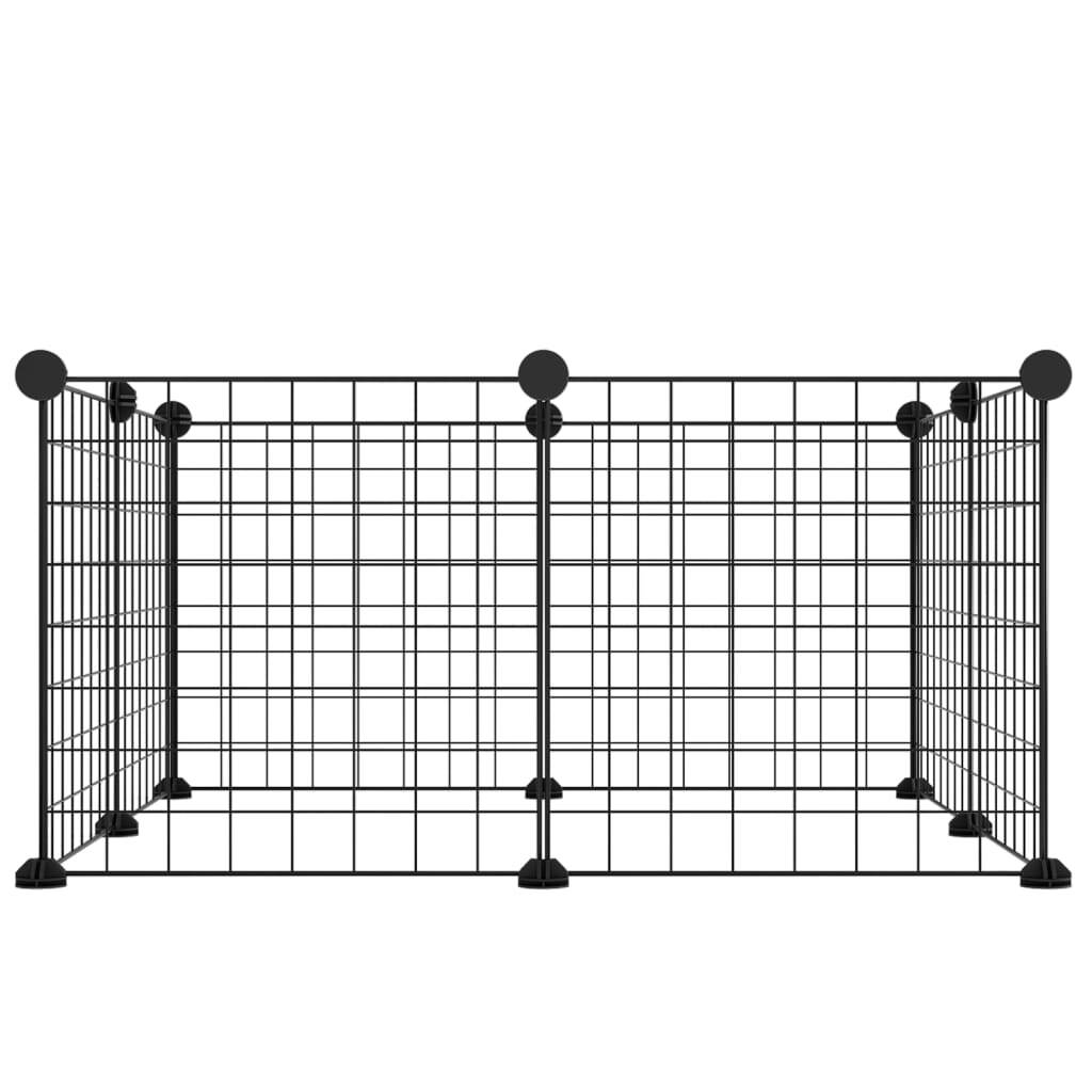 8-Panel Pet Cage Black 35x35 cm Steel