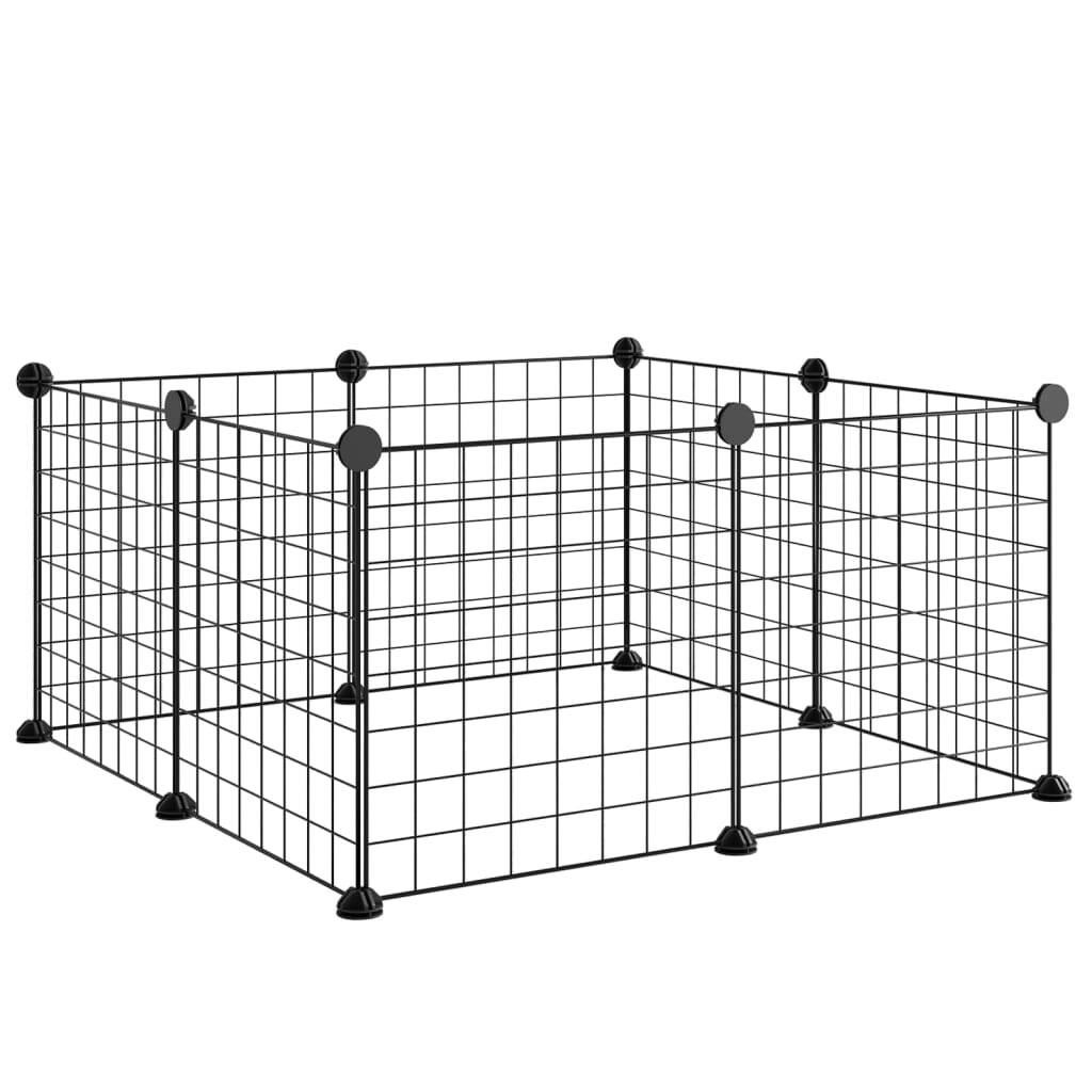 8-Panel Pet Cage Black 35x35 cm Steel