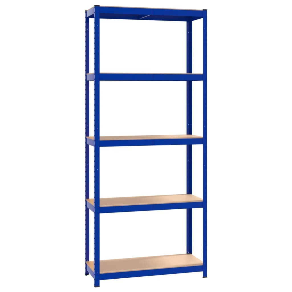 5-Layer Storage Shelf Blue Steel&Engineered Wood