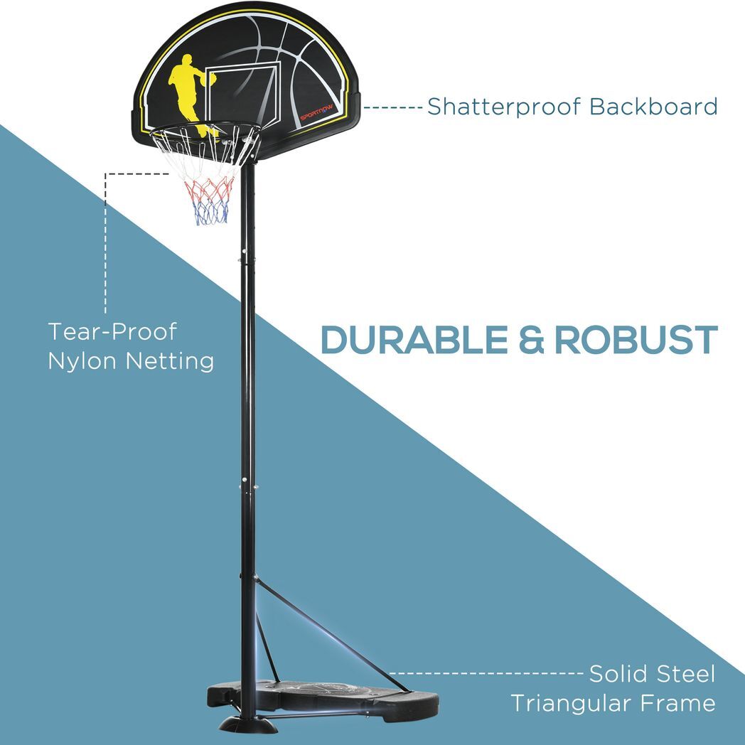 2.3-3m Basketball Hoop and Stand, Basketball System w/ Weight Base and Wheels