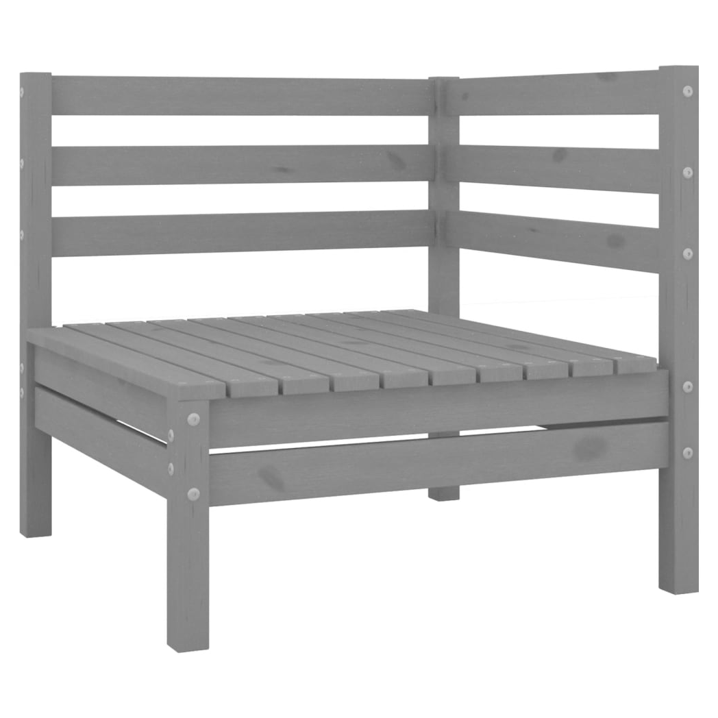 4 Piece Garden Lounge Set Grey Solid Pinewood