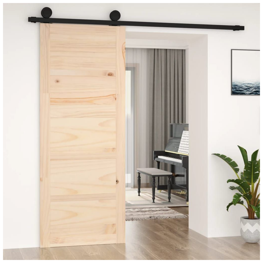 Barn Door 80x1.8x204.5 cm Solid Wood Pine