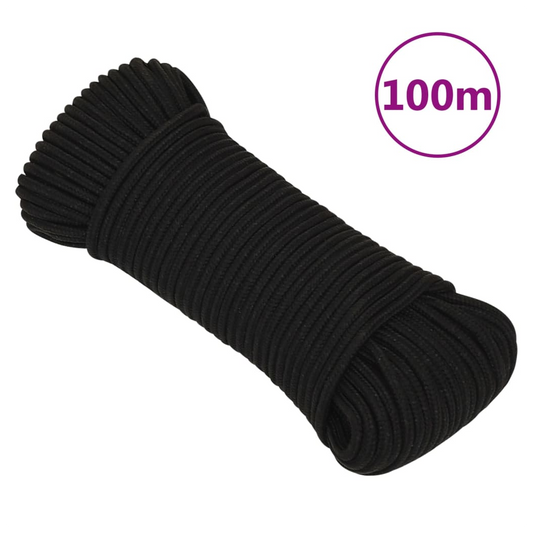 Work Rope Black 5 mm 100 m Polyester