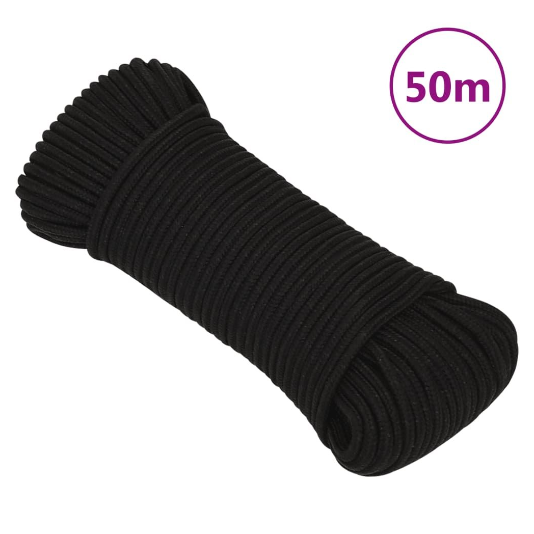 Work Rope Black 4 mm 50 m Polyester