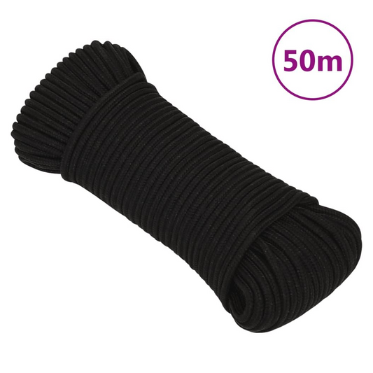 Work Rope Black 4 mm 50 m Polyester