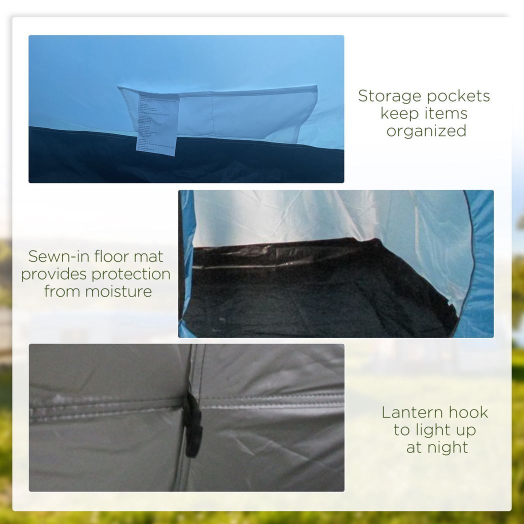 5-6 Man Family Tent Camping Tent with Two Room, Floor & Carry Bag