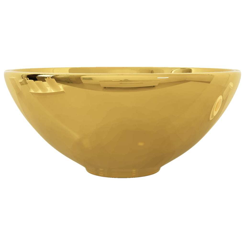 Wash Basin 32.5x14 cm Ceramic Gold