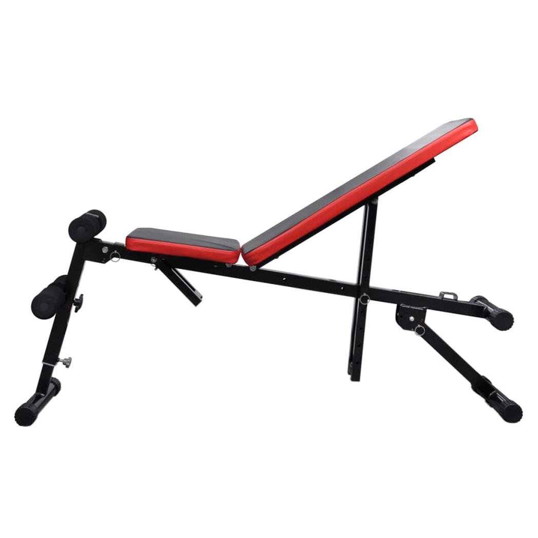 Adjustable Sit-up Bench with Barbell and Dumbbell Set 60.5 kg