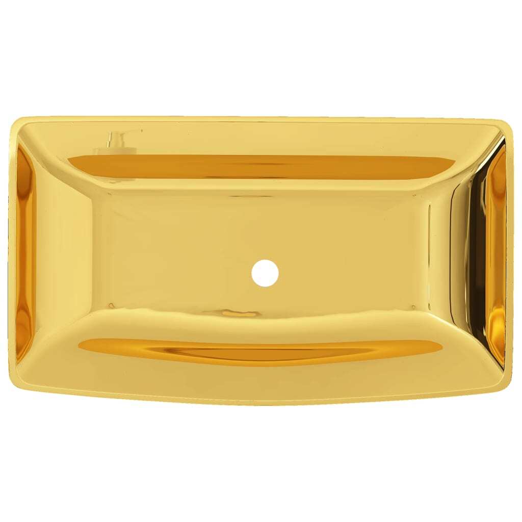 Wash Basin 71x38x13.5 cm Ceramic Gold