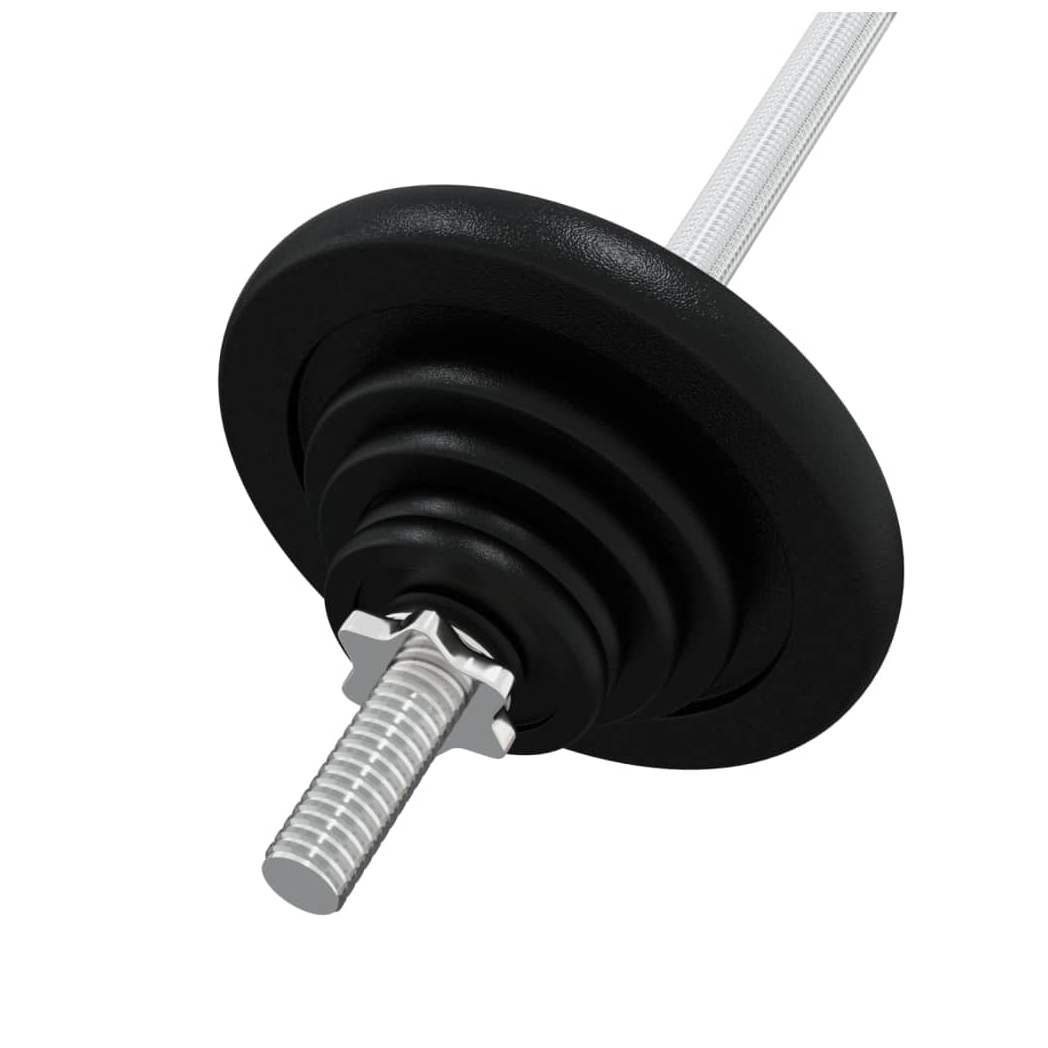 Barbell with Plates 90 kg Cast Iron