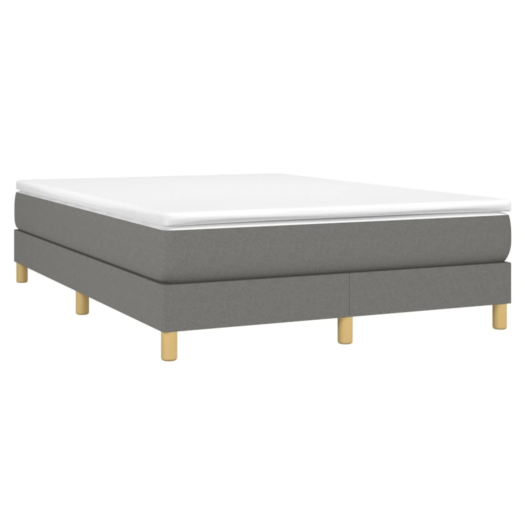 Bed Frame Dark Grey 135x190 cm Double Fabric