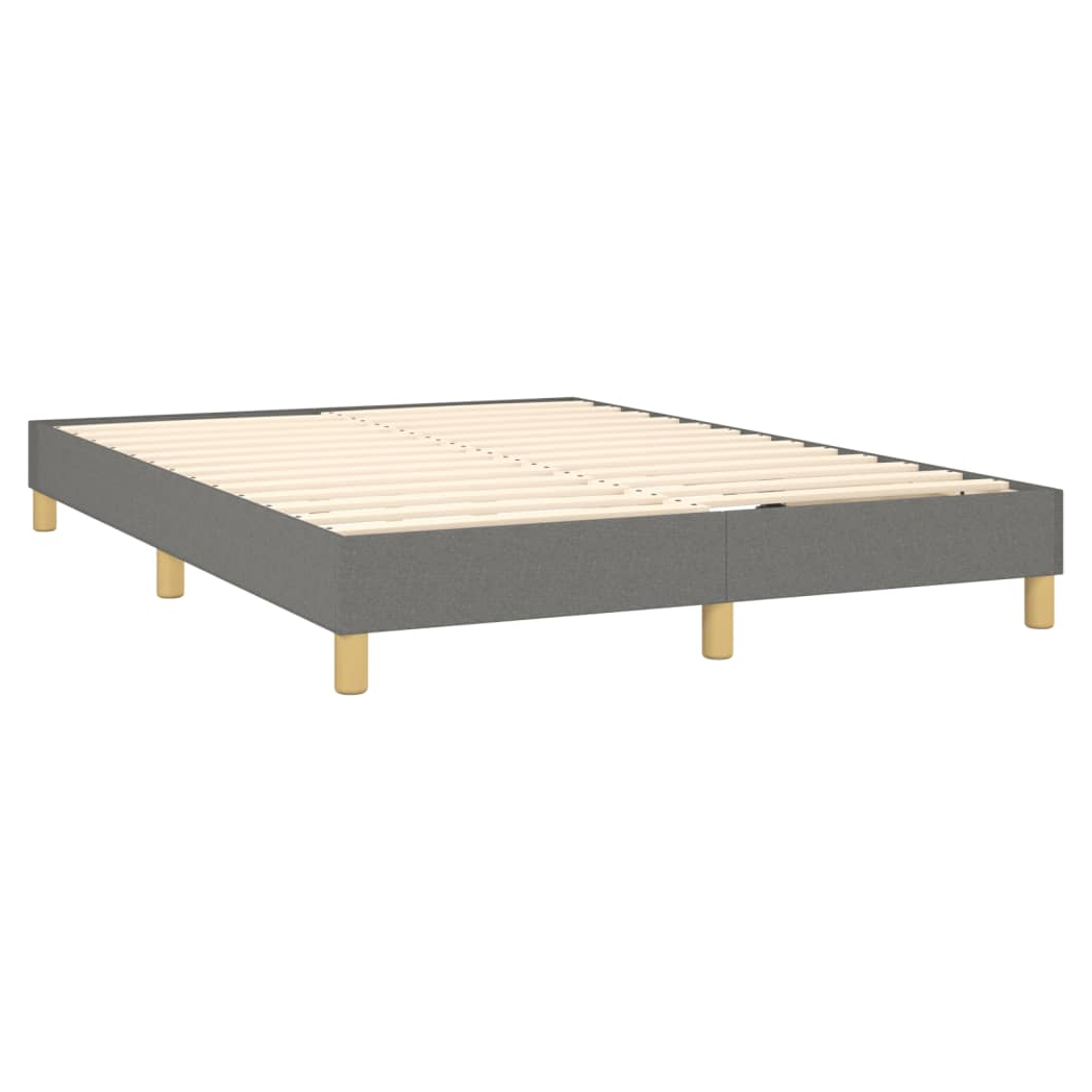 Bed Frame Dark Grey 135x190 cm Double Fabric