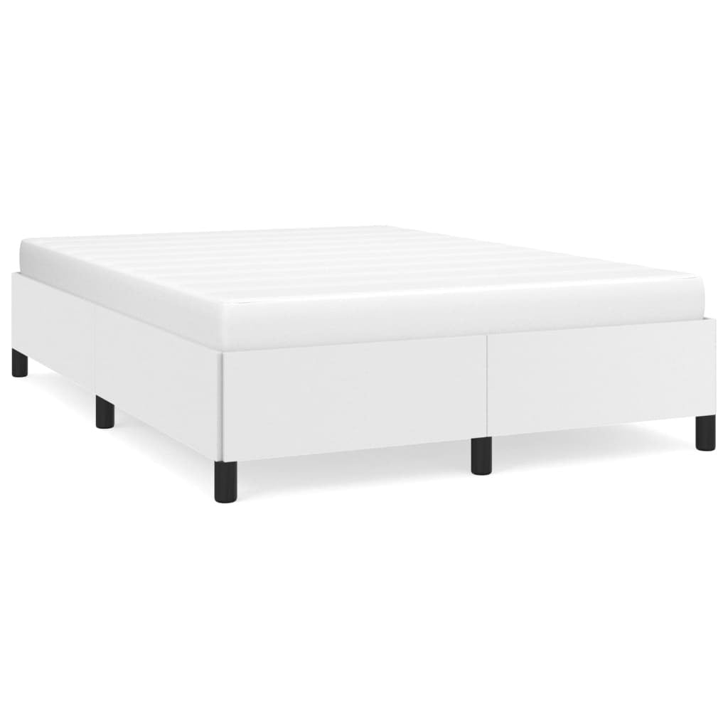 Bed Frame White 135x190 cm Double Faux Leather