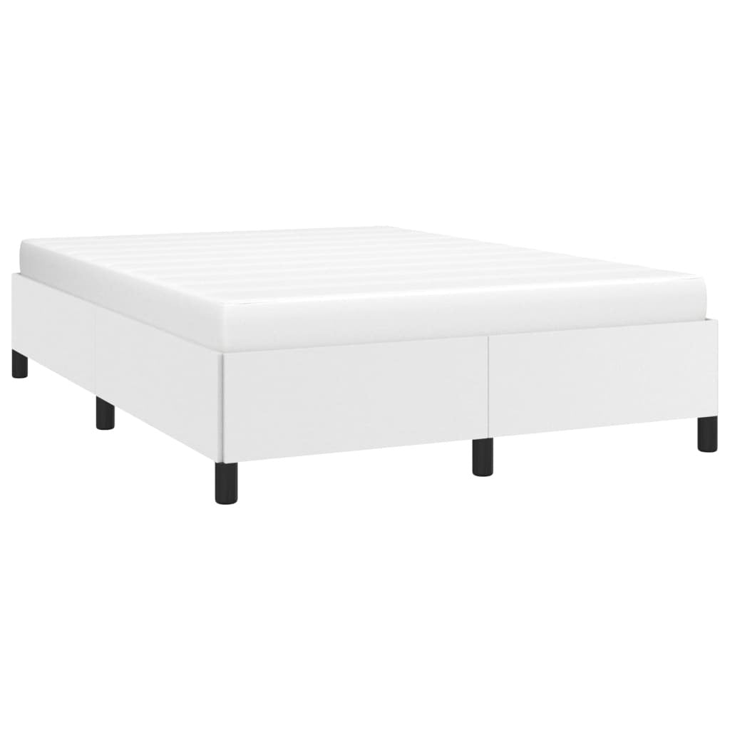 Bed Frame White 135x190 cm Double Faux Leather