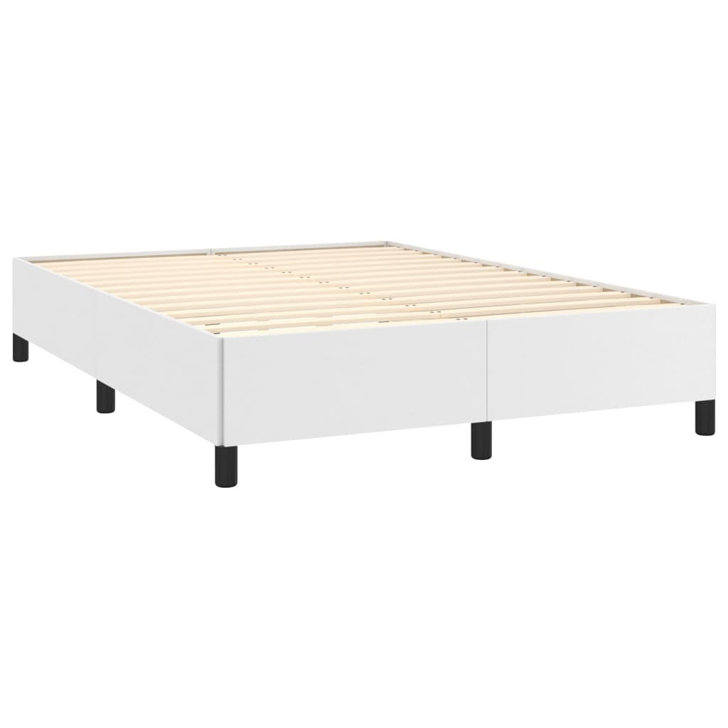 Bed Frame White 135x190 cm Double Faux Leather