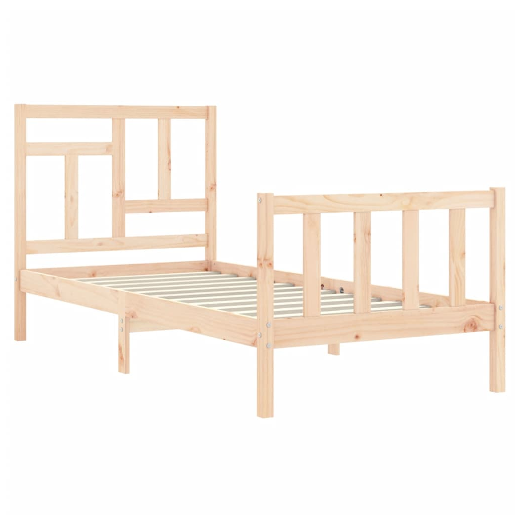 Bed Frame with Headboard 90x200 cm Solid Wood