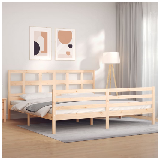 Bed Frame with Headboard Super King Size Solid Wood