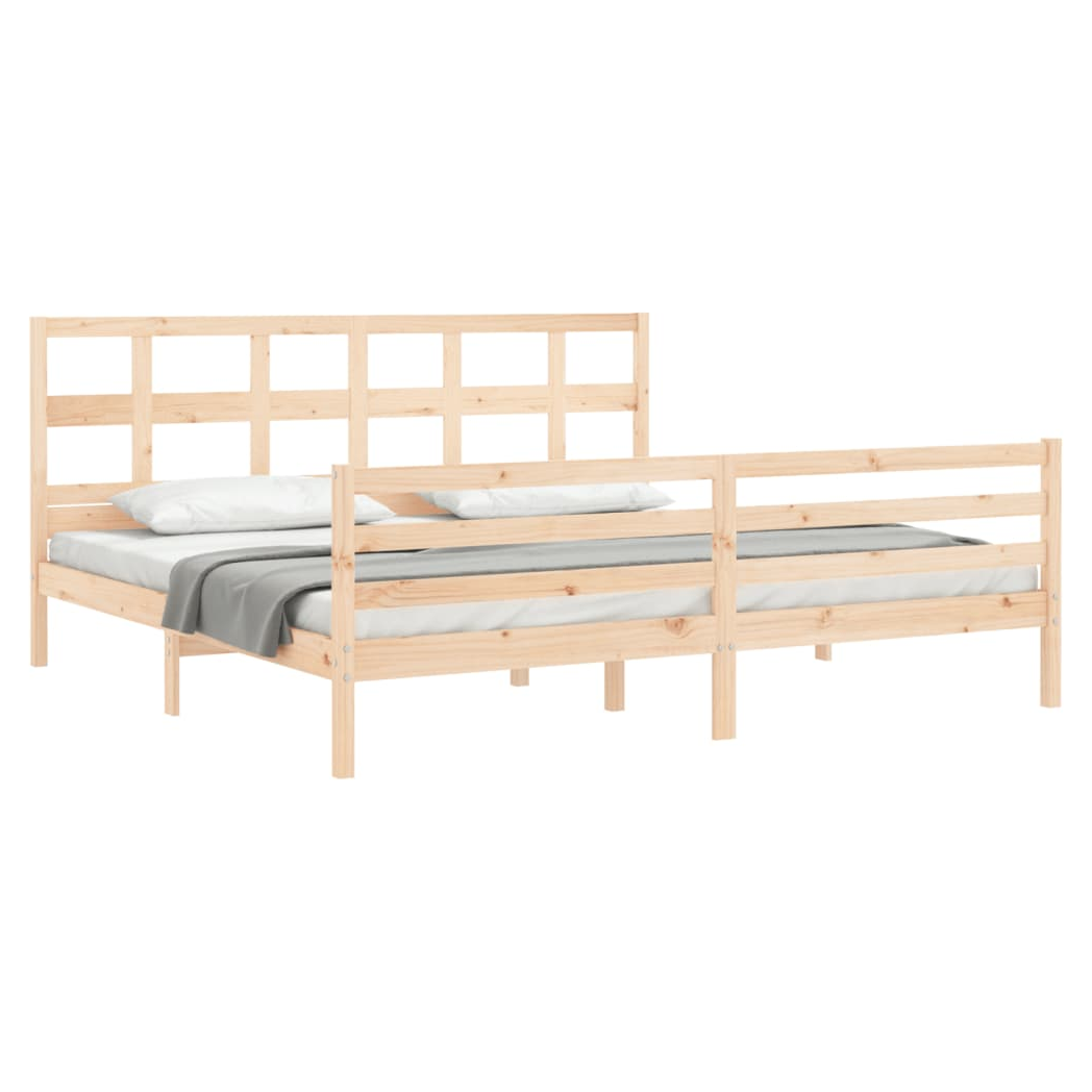 Bed Frame with Headboard Super King Size Solid Wood