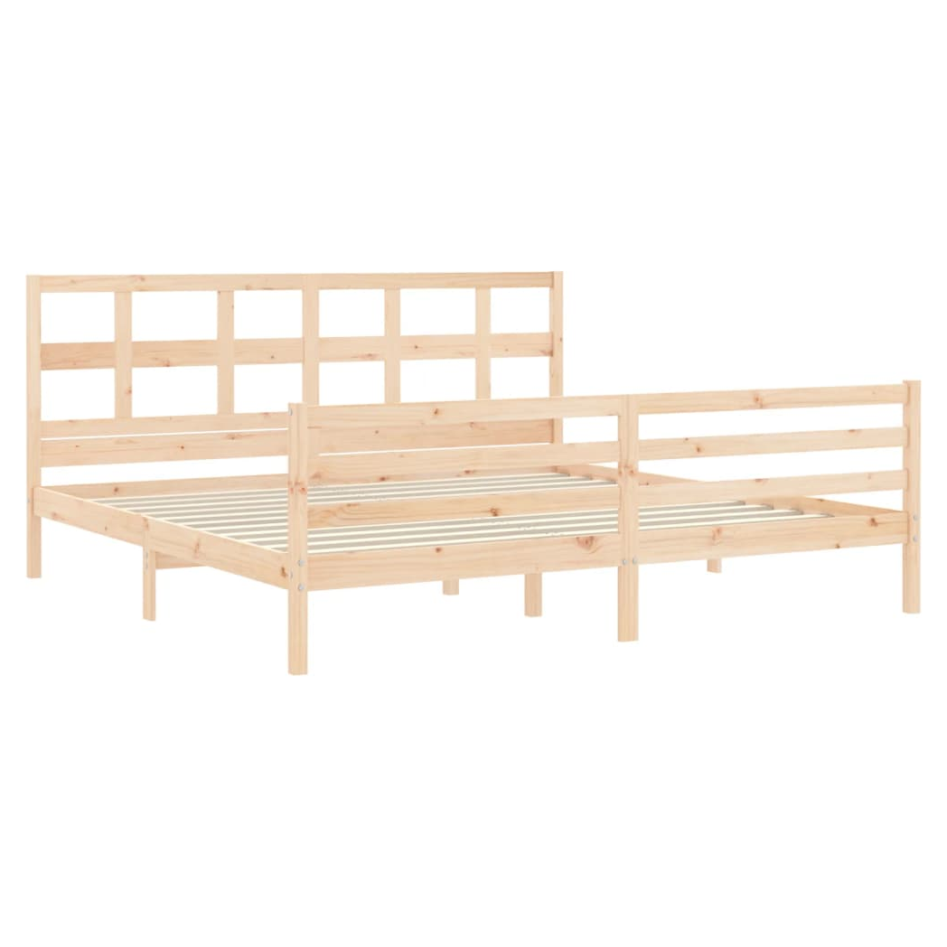 Bed Frame with Headboard Super King Size Solid Wood