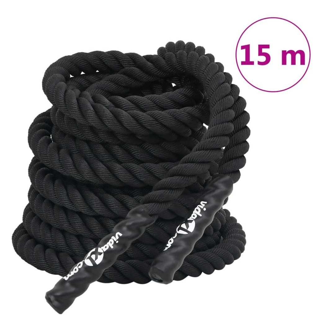 Battle Rope Black 15 m 11 kg Polyester