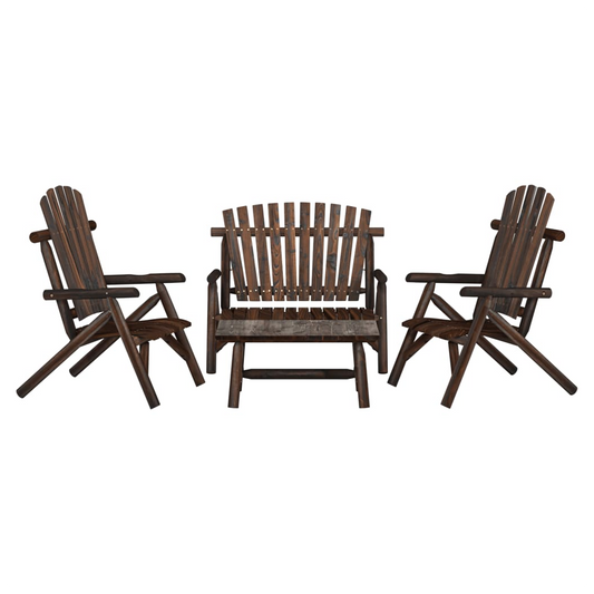 4 Piece Garden Lounge Set Solid Wood Spruce