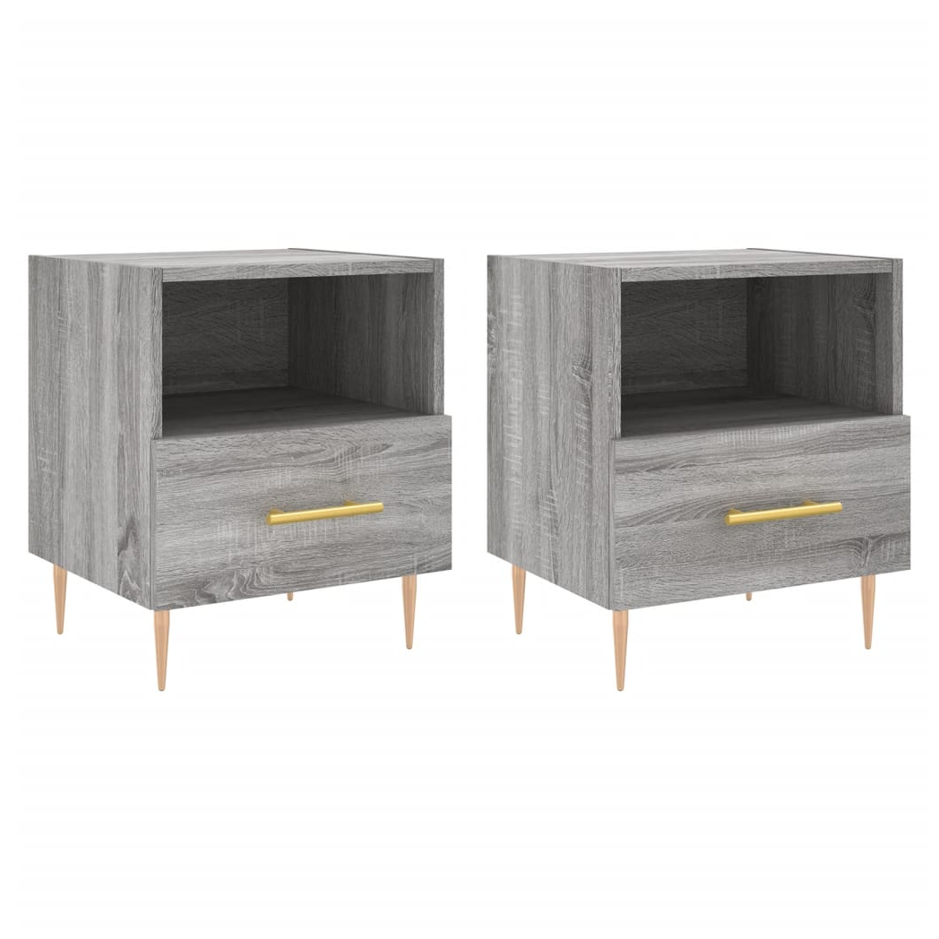 Bedside Cabinets 2 pcs Grey Sonoma 40x35x47.5 cm Engineered Wood