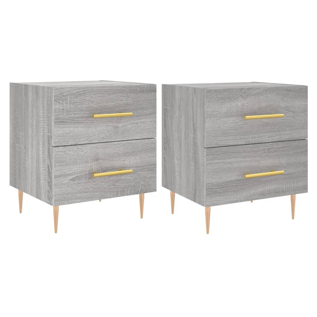 Bedside Cabinets 2 pcs Grey Sonoma 40x35x47.5 cm Engineered Wood