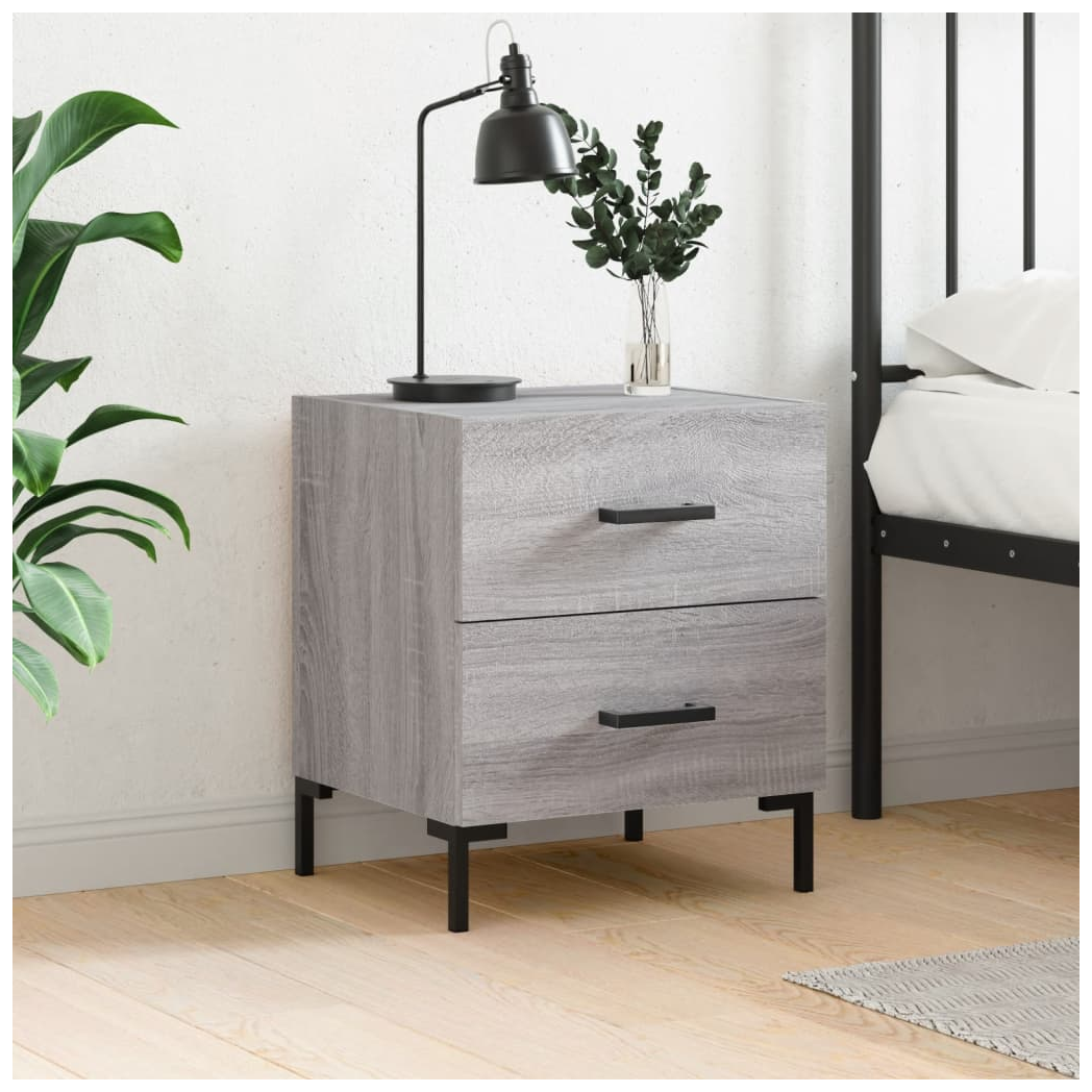 Bedside Cabinet Grey Sonoma 40x35x47.5 cm Engineered Wood