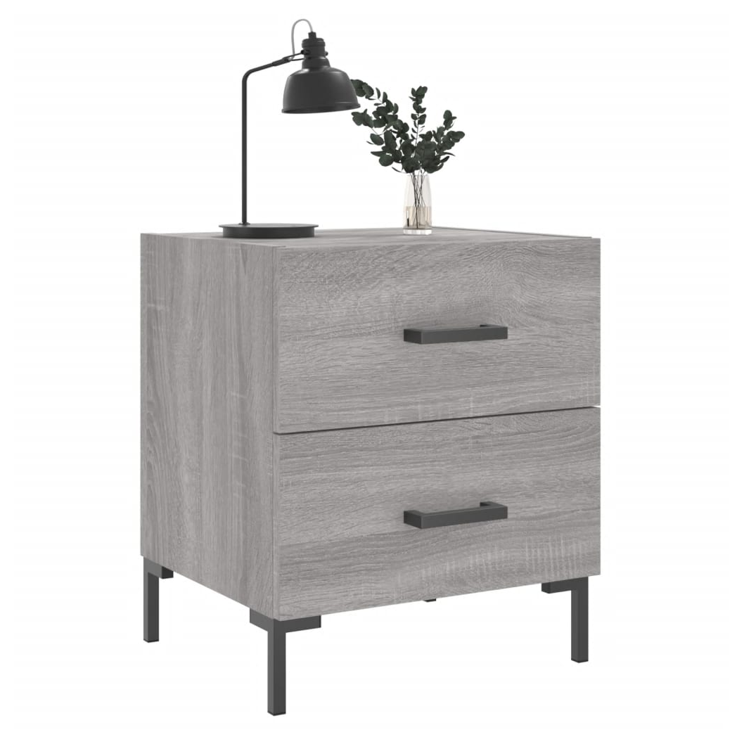 Bedside Cabinet Grey Sonoma 40x35x47.5 cm Engineered Wood