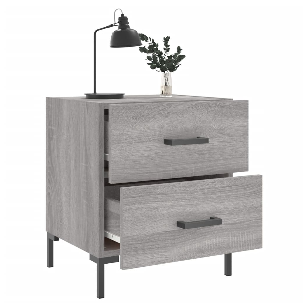 Bedside Cabinet Grey Sonoma 40x35x47.5 cm Engineered Wood