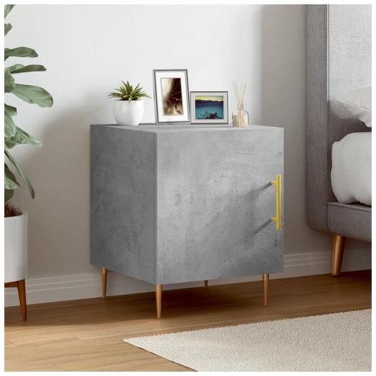 Bedside Cabinet Concrete Grey 40x40x50 cm Engineered Wood