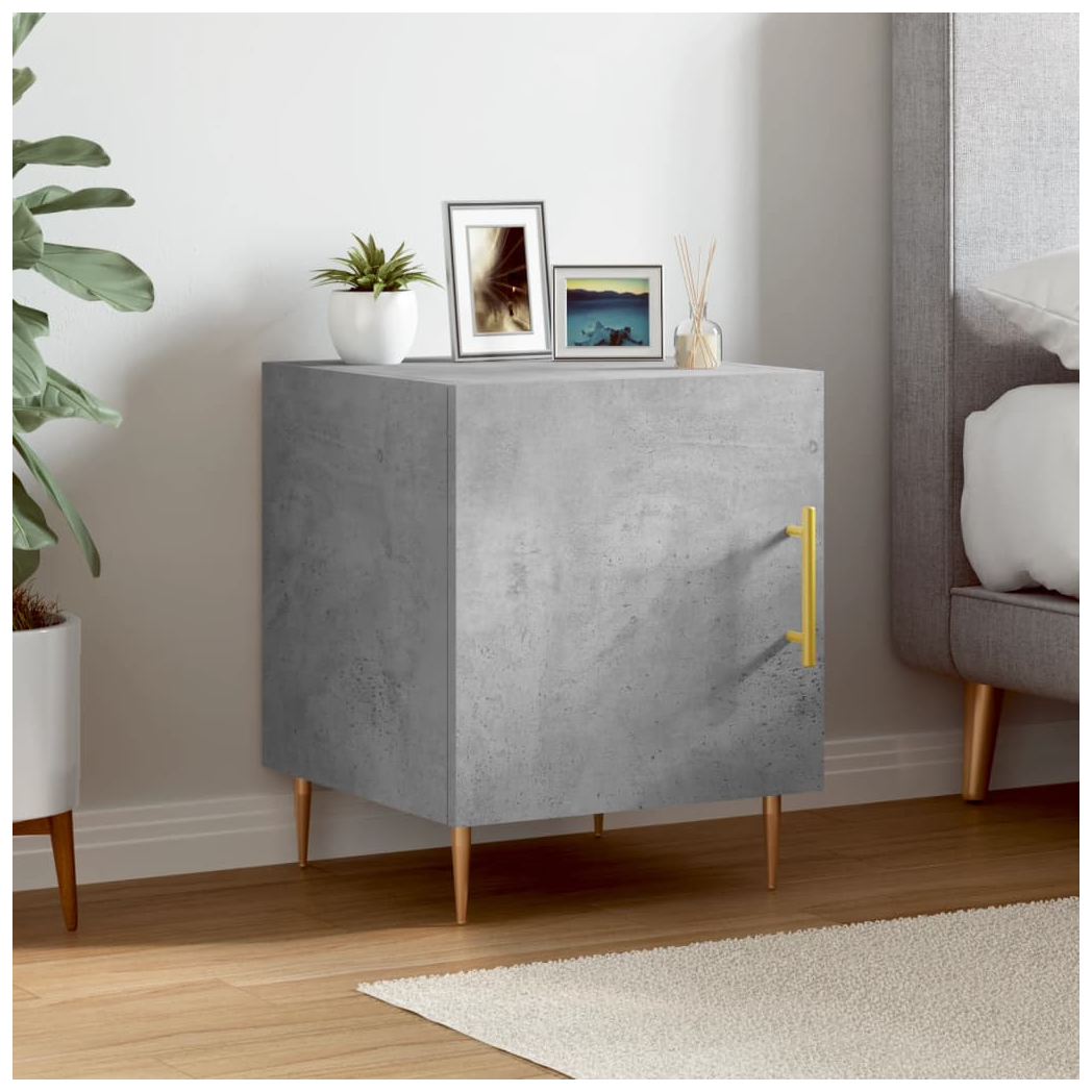 Bedside Cabinet Concrete Grey 40x40x50 cm Engineered Wood