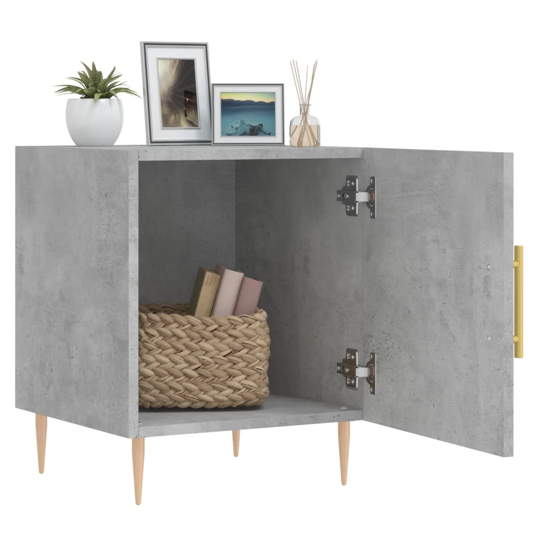 Bedside Cabinet Concrete Grey 40x40x50 cm Engineered Wood