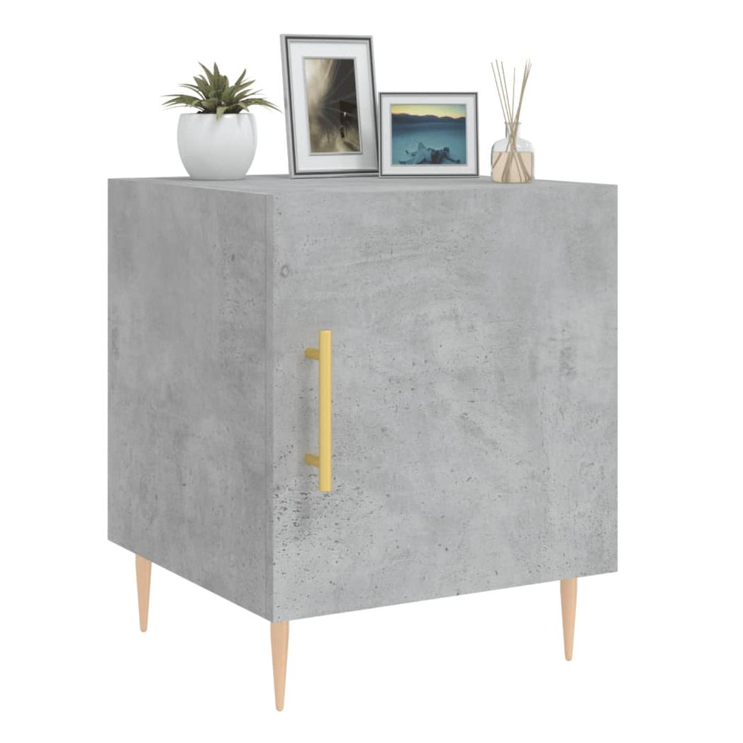 Bedside Cabinet Concrete Grey 40x40x50 cm Engineered Wood