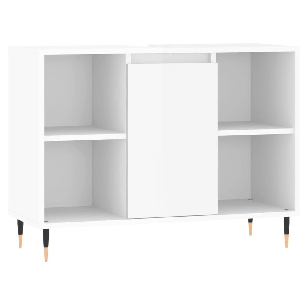 Bathroom Cabinet High Gloss White 80x33x60 cm Engineered Wood