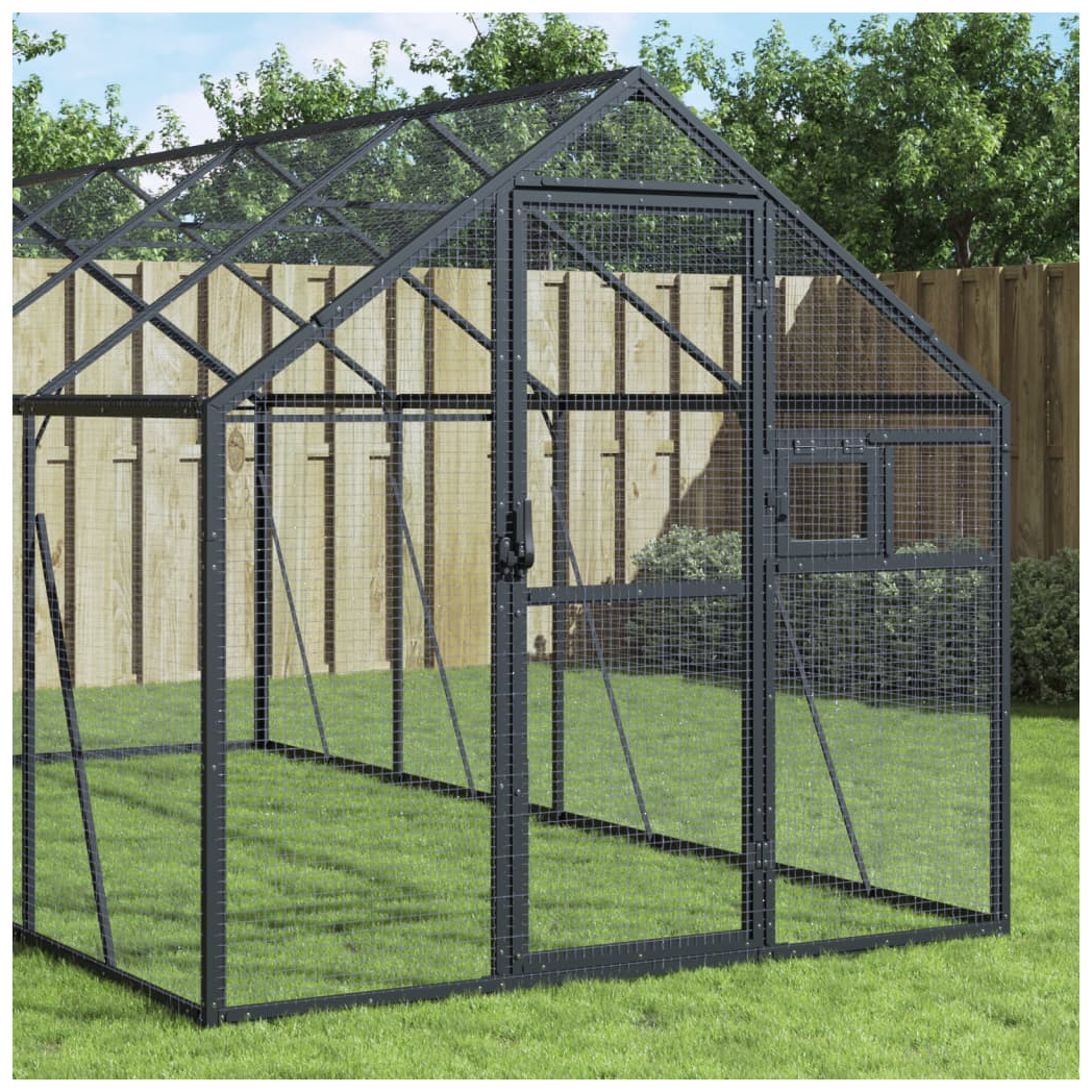 Aviary Anthracite 1.79x8x1.85 m Aluminium