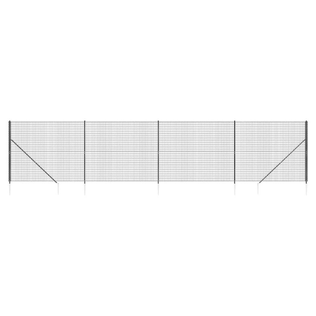 Wire Mesh Fence with Spike Anchors Anthracite 1.4x10 m