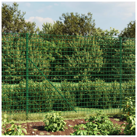 Wire Mesh Fence with Flange Green 2.2x10 m