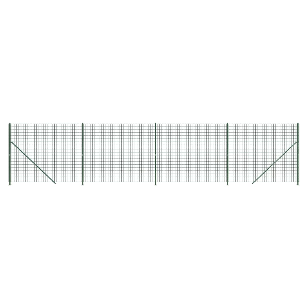 Wire Mesh Fence with Flange Green 2.2x10 m